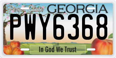 GA license plate PWY6368