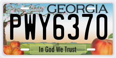 GA license plate PWY6370