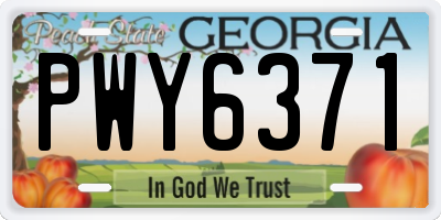 GA license plate PWY6371