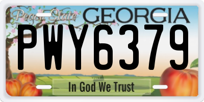 GA license plate PWY6379