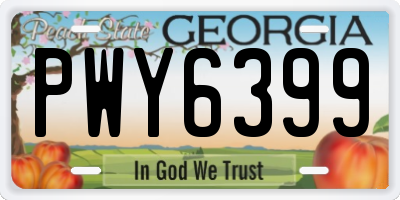 GA license plate PWY6399