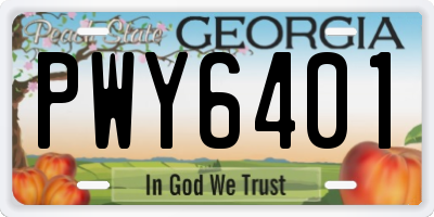 GA license plate PWY6401