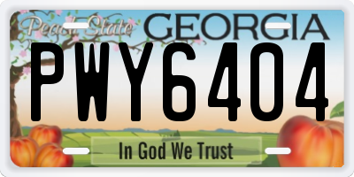GA license plate PWY6404