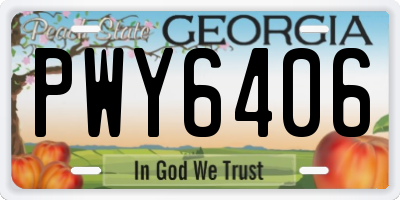GA license plate PWY6406