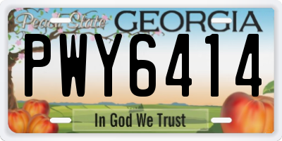 GA license plate PWY6414