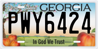 GA license plate PWY6424