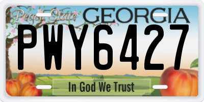 GA license plate PWY6427