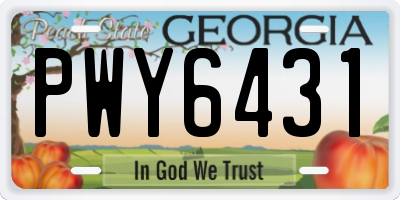 GA license plate PWY6431