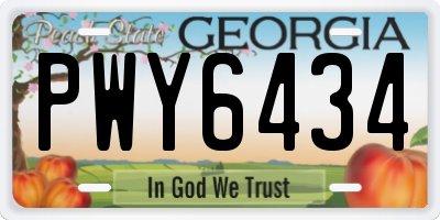 GA license plate PWY6434