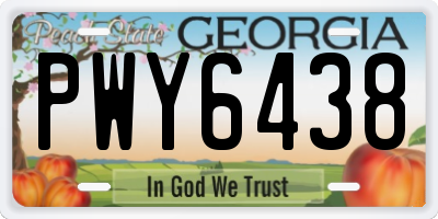 GA license plate PWY6438