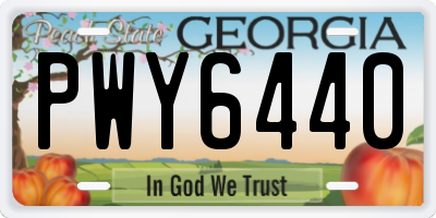 GA license plate PWY6440