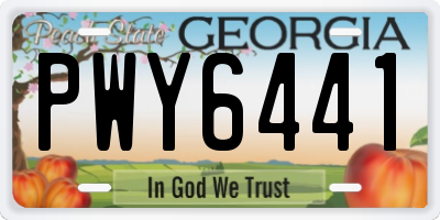 GA license plate PWY6441