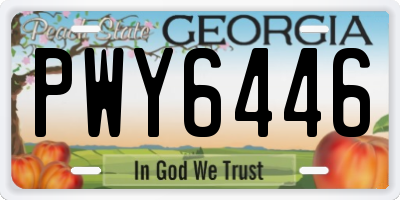 GA license plate PWY6446