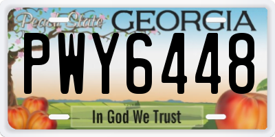 GA license plate PWY6448