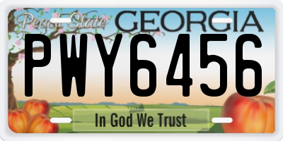 GA license plate PWY6456