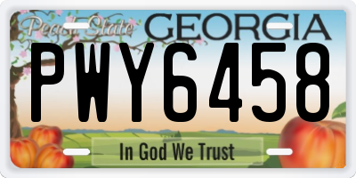 GA license plate PWY6458