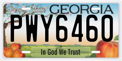 GA license plate PWY6460