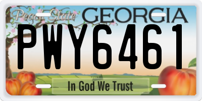 GA license plate PWY6461