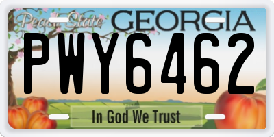 GA license plate PWY6462