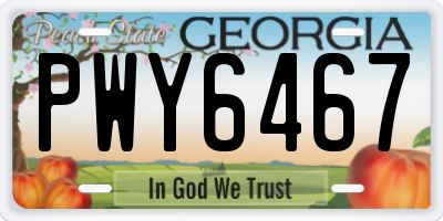 GA license plate PWY6467