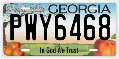 GA license plate PWY6468