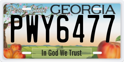 GA license plate PWY6477