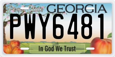 GA license plate PWY6481