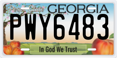 GA license plate PWY6483