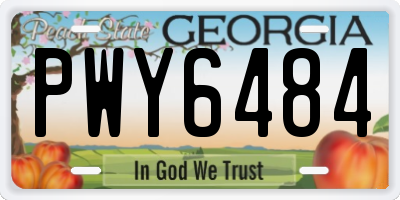 GA license plate PWY6484