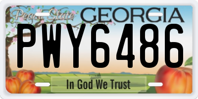 GA license plate PWY6486