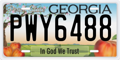 GA license plate PWY6488