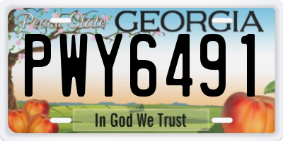 GA license plate PWY6491