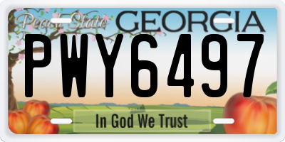 GA license plate PWY6497