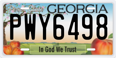 GA license plate PWY6498