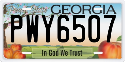 GA license plate PWY6507