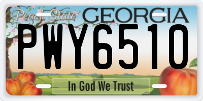 GA license plate PWY6510