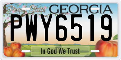 GA license plate PWY6519