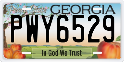 GA license plate PWY6529