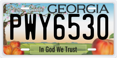 GA license plate PWY6530