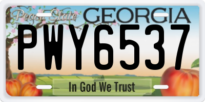 GA license plate PWY6537
