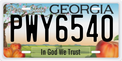GA license plate PWY6540