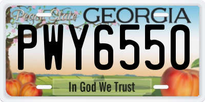 GA license plate PWY6550