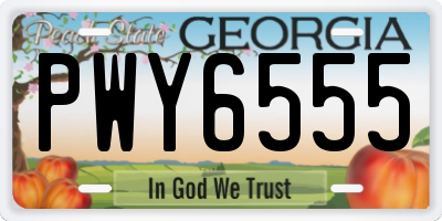 GA license plate PWY6555