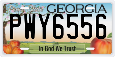 GA license plate PWY6556