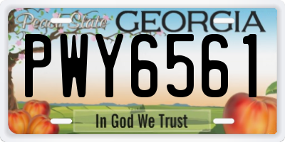 GA license plate PWY6561