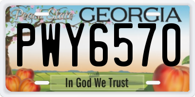 GA license plate PWY6570