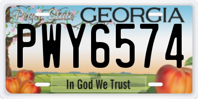GA license plate PWY6574