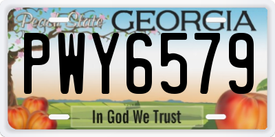GA license plate PWY6579