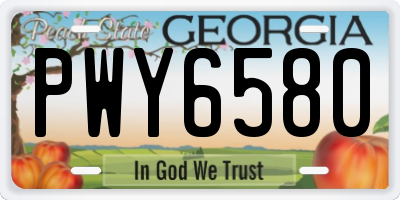 GA license plate PWY6580