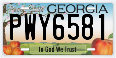 GA license plate PWY6581